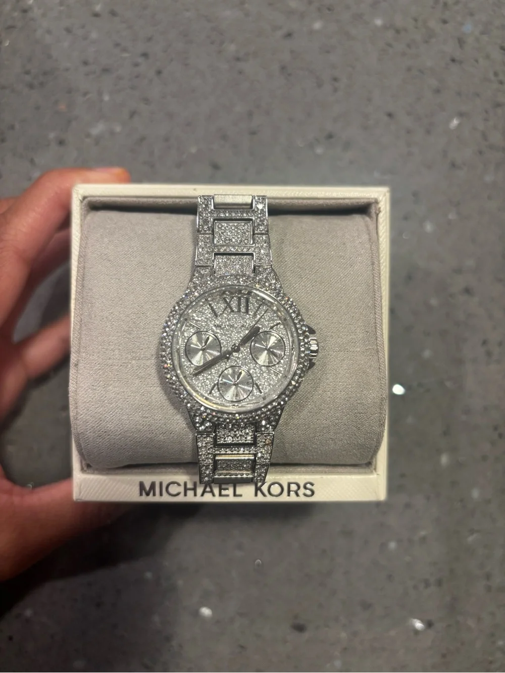Michael Kors Mini Camille Pavé Silver-Tone Ladies Watch MK6996